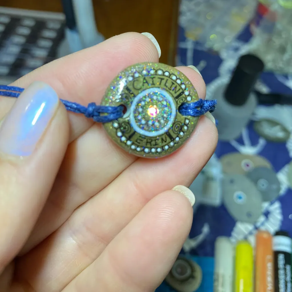 Friendship Bracelet with two friends' names to symbolise the bond of their friendship