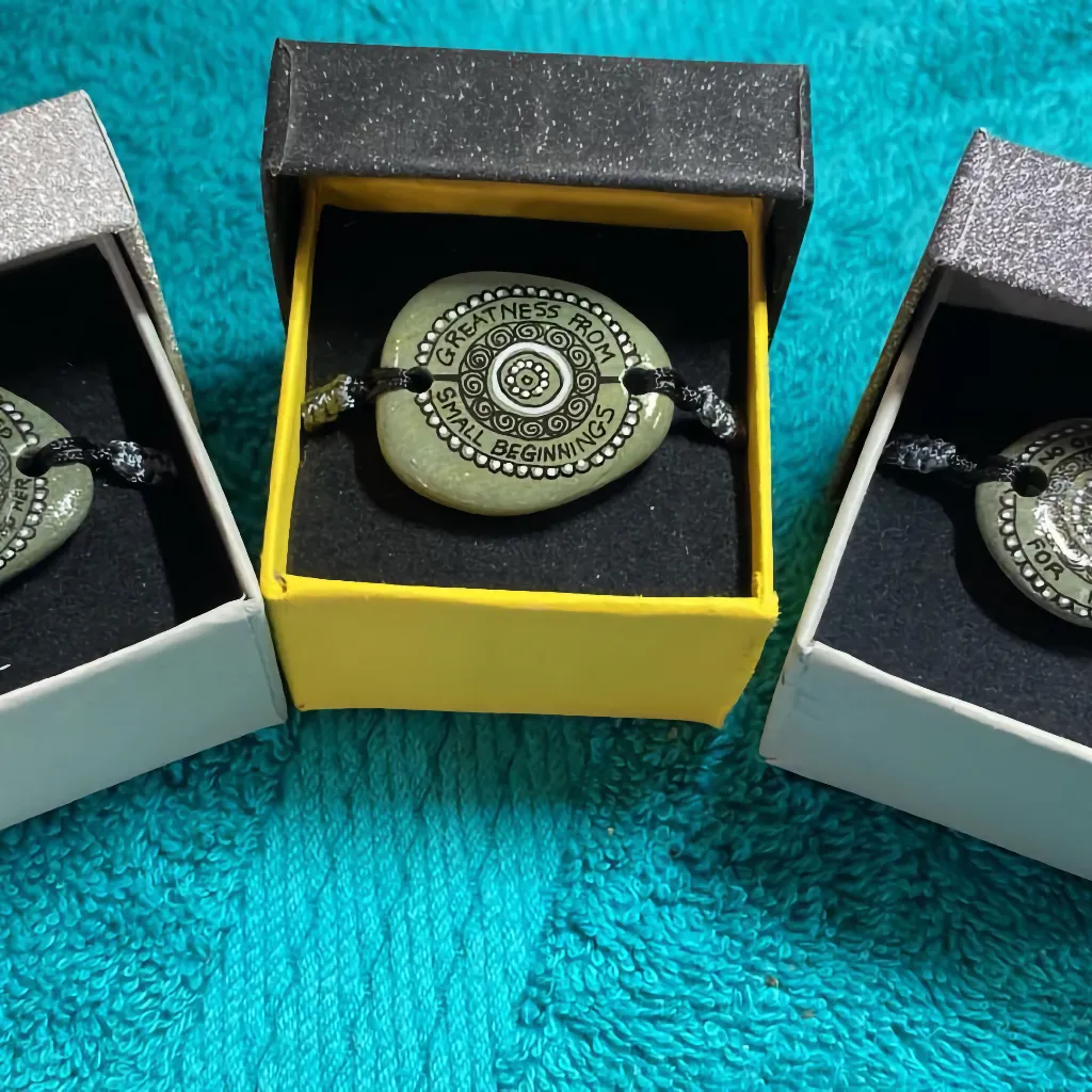 Pocket Pebbles boxed for sale showing stone for display